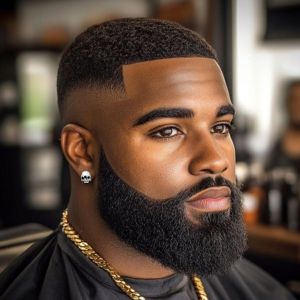 Combinatie van kapsel met strakke baard