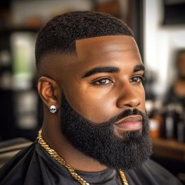 Combinatie van kapsel met strakke baard